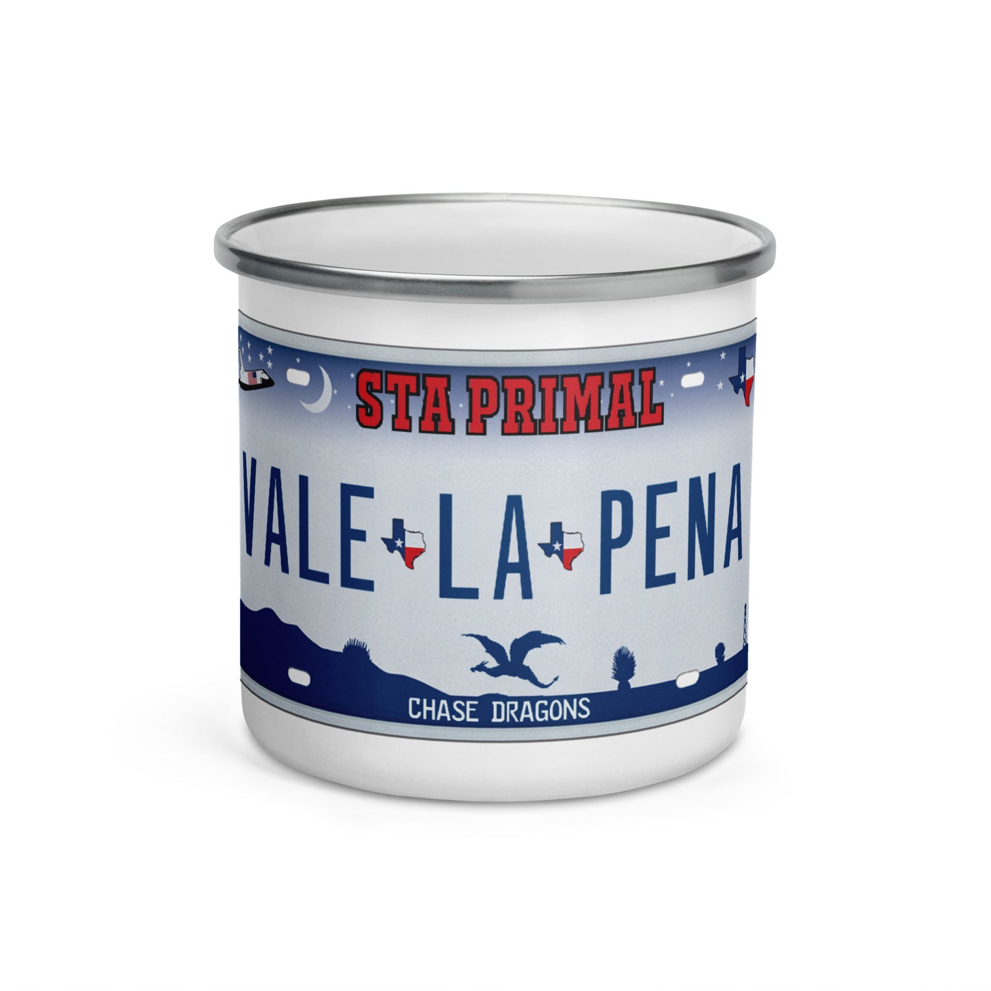 Vale La Pena Enamel Mug (explanation on our Youtube)